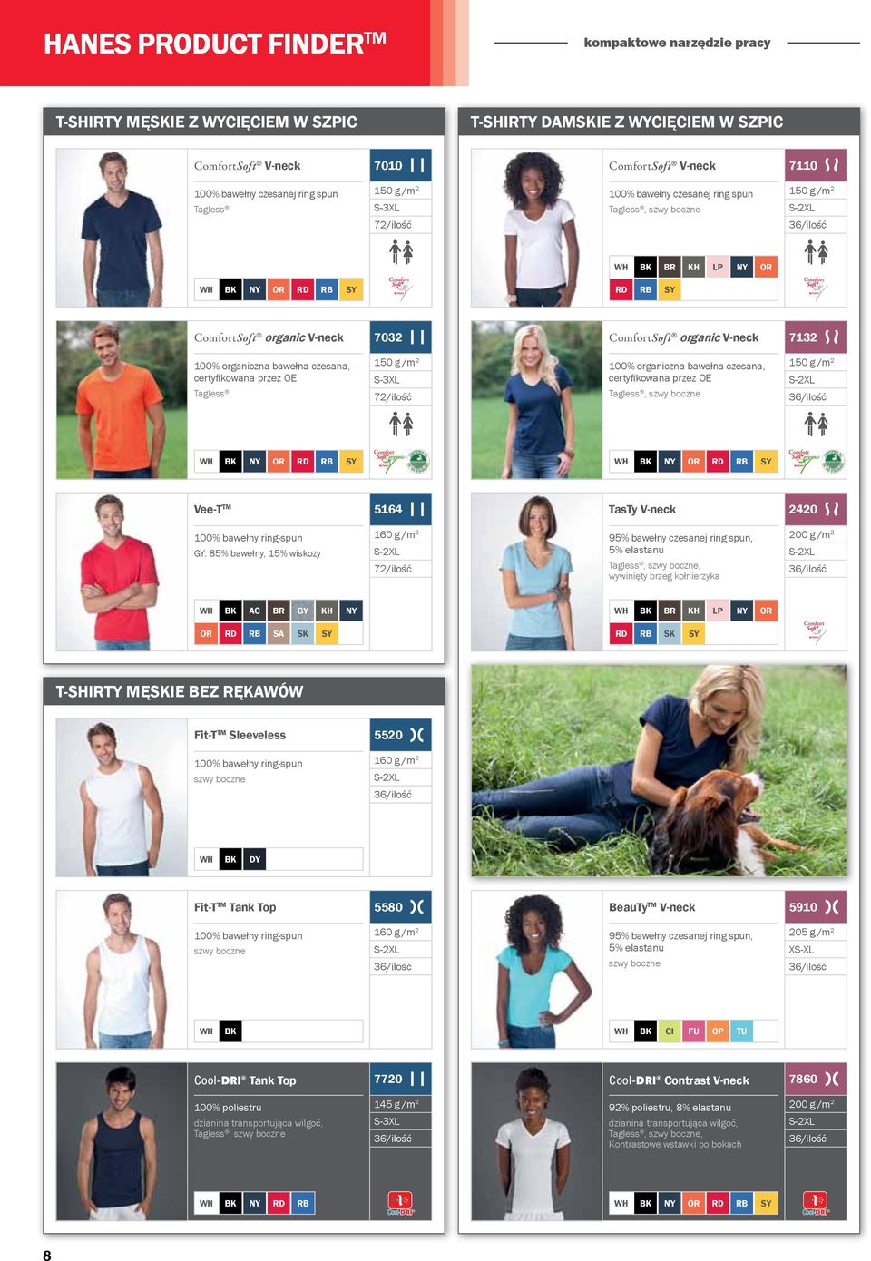 ComfortSoft organic V-neck 7132 100% organiczna bawełna czesana, certyfikowana przez OE Tagless 150 g /m 2 S-3XL 72/ilość 100% organiczna bawełna czesana, certyfikowana przez OE Tagless, szwy boczne