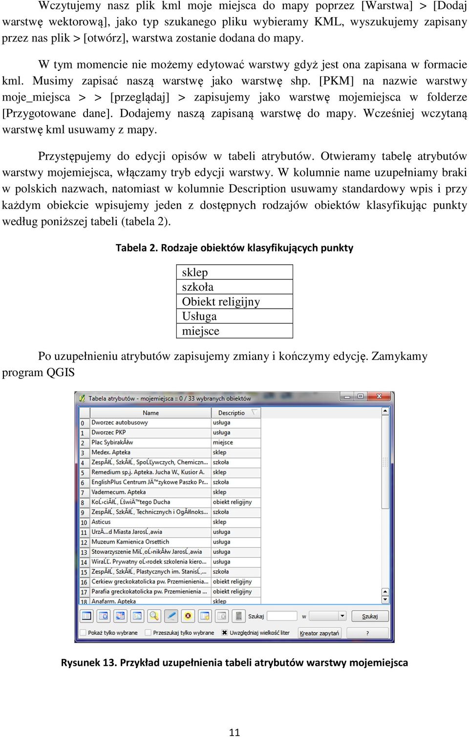 [PKM] na nazwie warstwy moje_miejsca > > [przeglądaj] > zapisujemy jako warstwę mojemiejsca w folderze [Przygotowane dane]. Dodajemy naszą zapisaną warstwę do mapy.