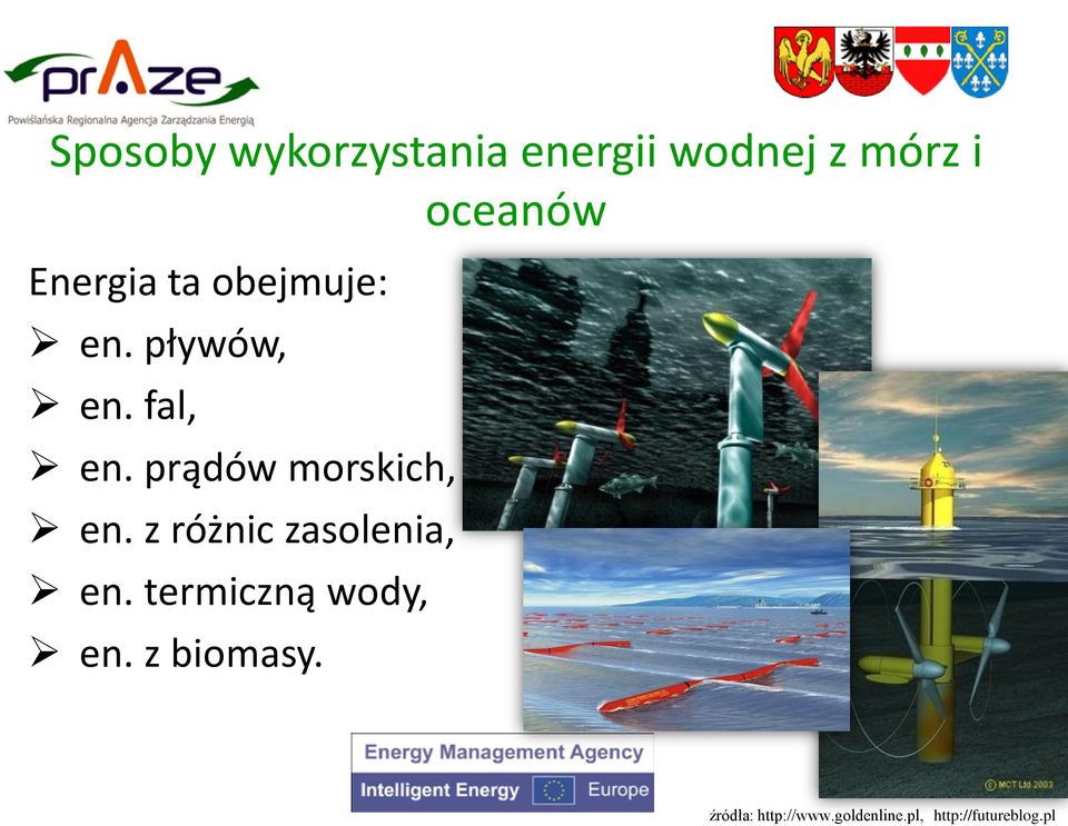 prądów morskich, en. z różnic zasolenia, en.