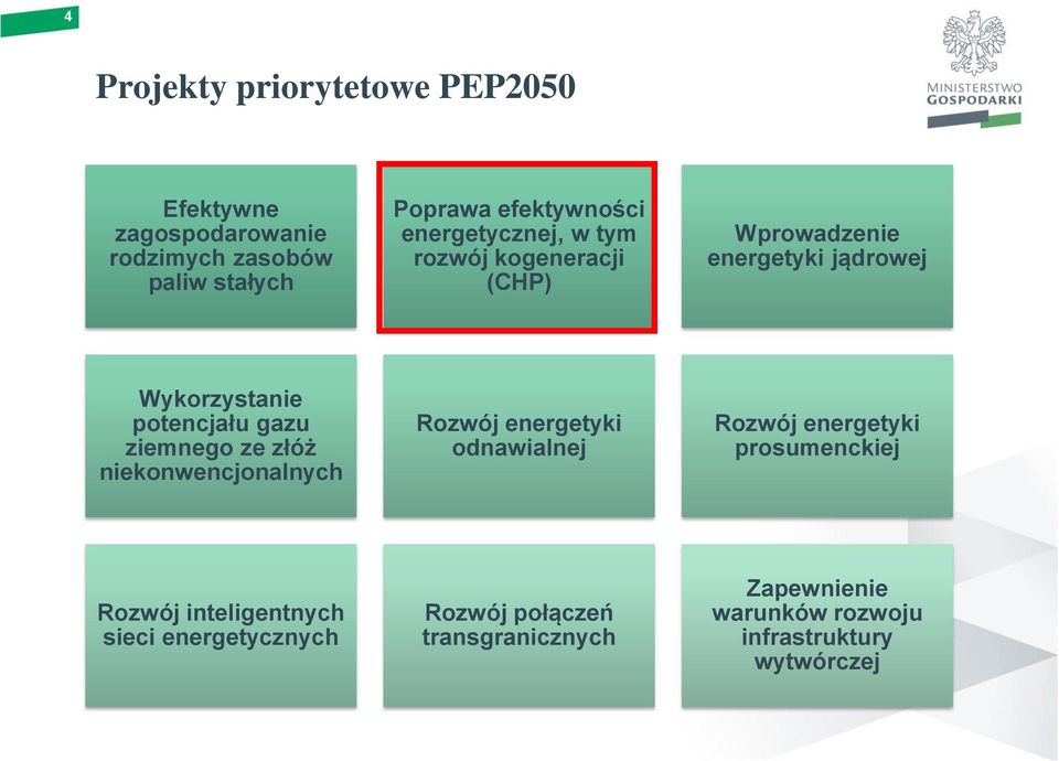 ziemnego ze złóż niekonwencjonalnych Rozwój energetyki odnawialnej Rozwój energetyki prosumenckiej Rozwój