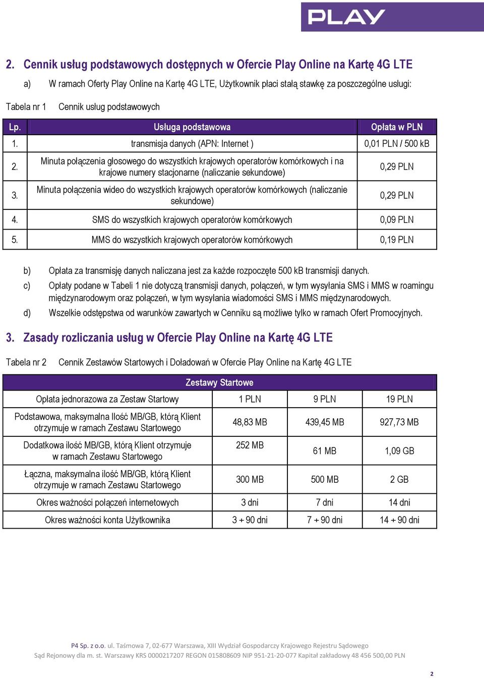 Minuta połączenia głosowego do wszystkich krajowych operatorów komórkowych i na krajowe numery stacjonarne (naliczanie sekundowe) Minuta połączenia wideo do wszystkich krajowych operatorów