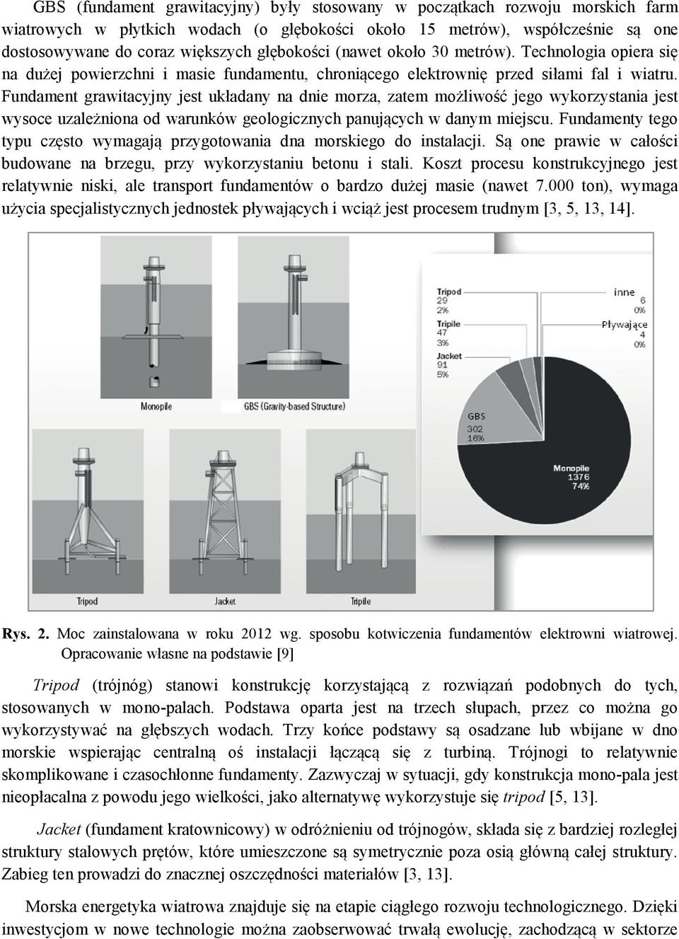Fundament grawitacyjny jest układany na dnie morza, zatem możliwość jego wykorzystania jest wysoce uzależniona od warunków geologicznych panujących w danym miejscu.