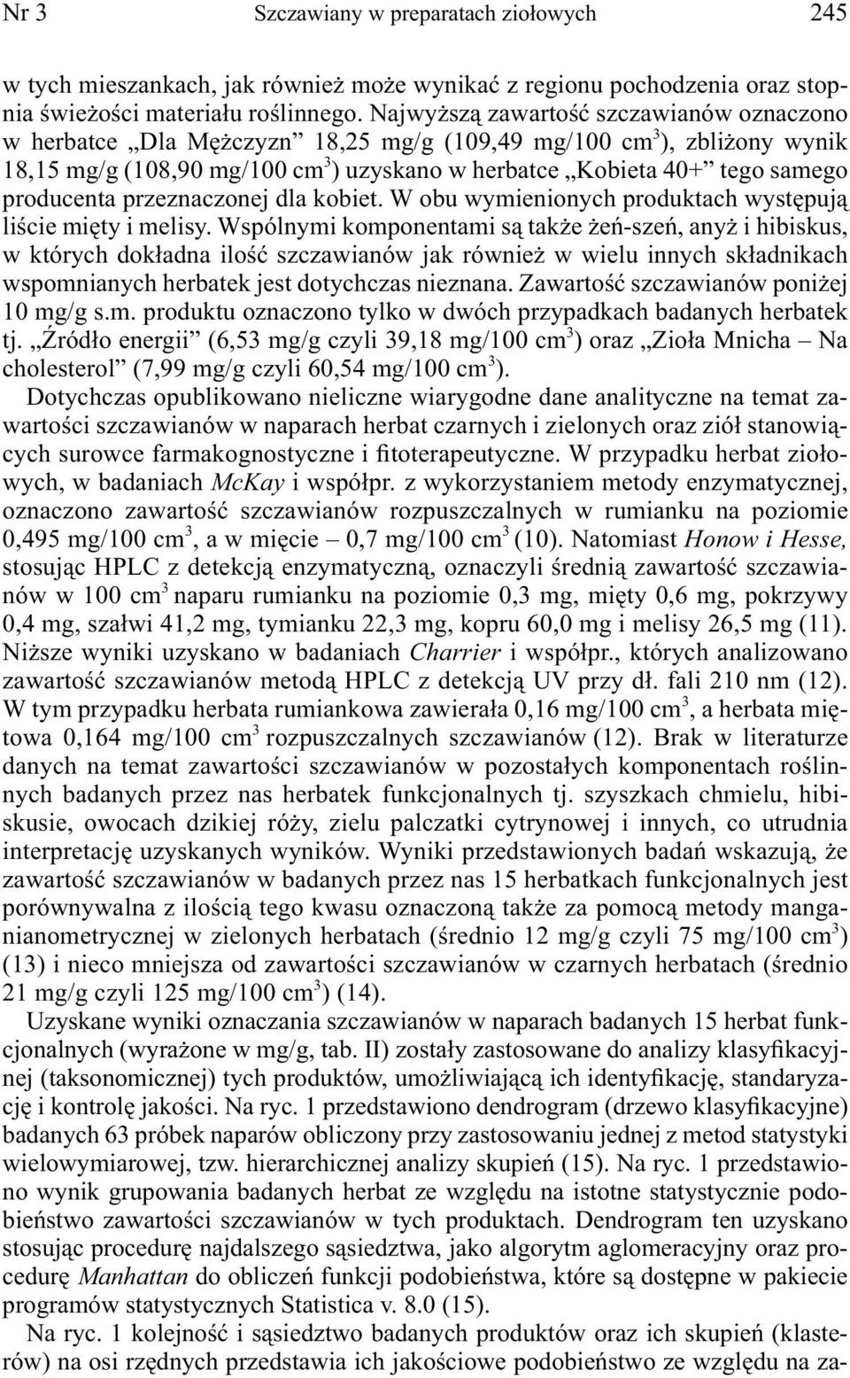 przeznaczonej dla kobiet. W obu wymienionych produktach występują liście mięty i melisy.