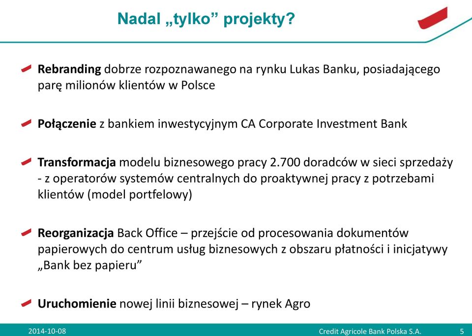 Investment Bank Transformacja modelu biznesowego pracy 2.