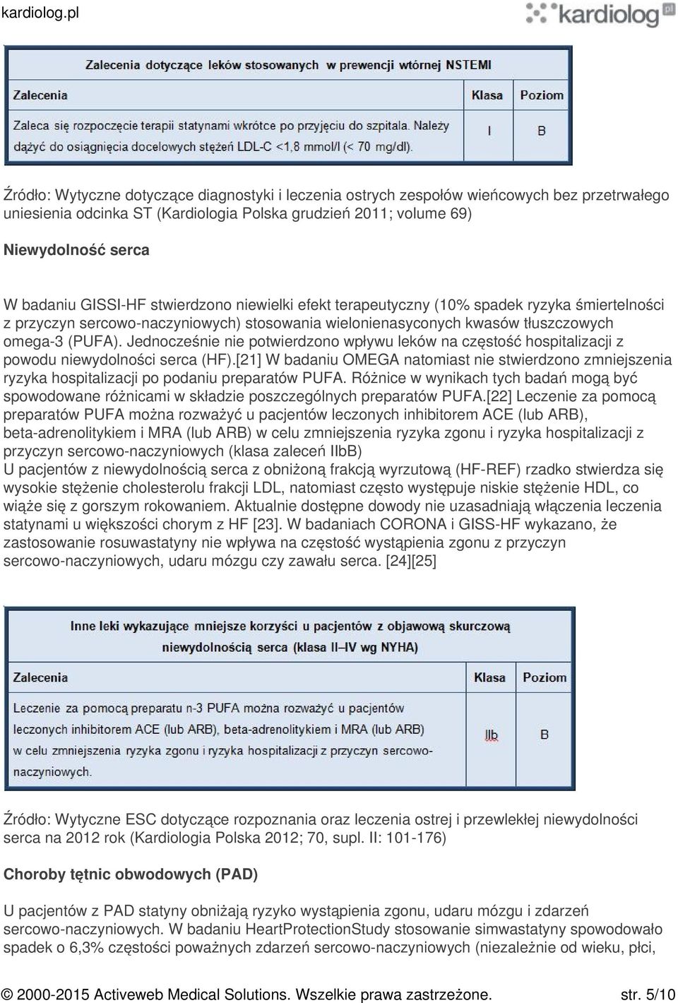 Jednocześnie nie potwierdzono wpływu leków na częstość hospitalizacji z powodu niewydolności serca (HF).