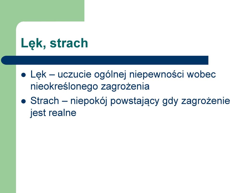 zagrożenia Strach niepokój