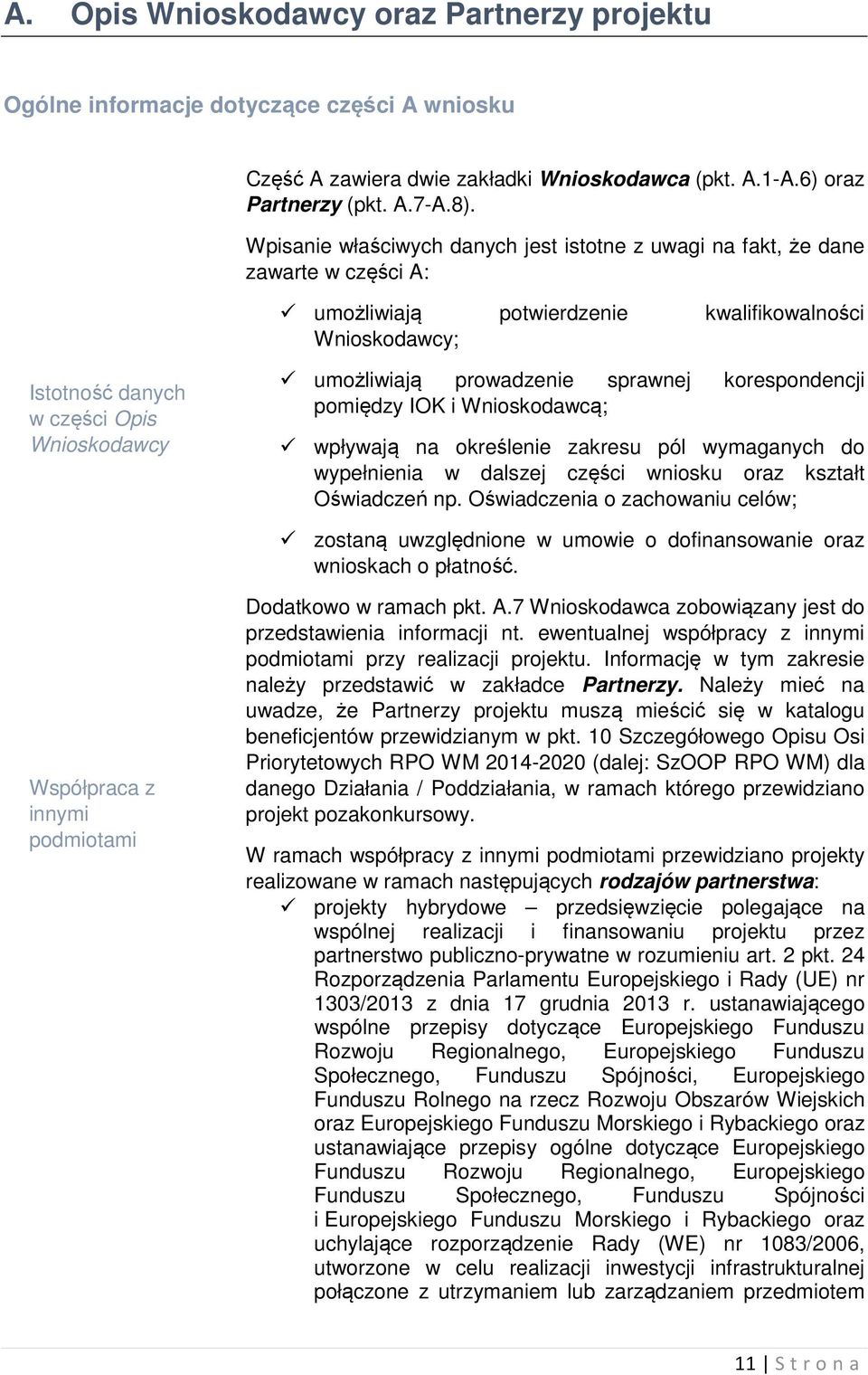 prowadzenie sprawnej korespondencji pomiędzy IOK i Wnioskodawcą; wpływają na określenie zakresu pól wymaganych do wypełnienia w dalszej części wniosku oraz kształt Oświadczeń np.