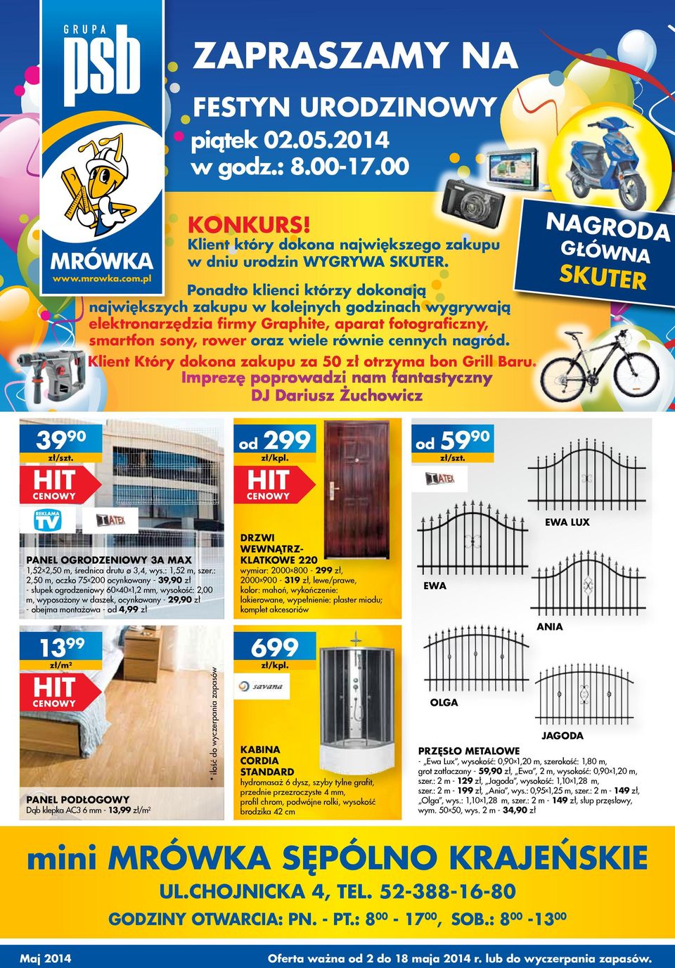 Klient Który dokona zakupu za 50 zł otrzyma bon Grill Baru.