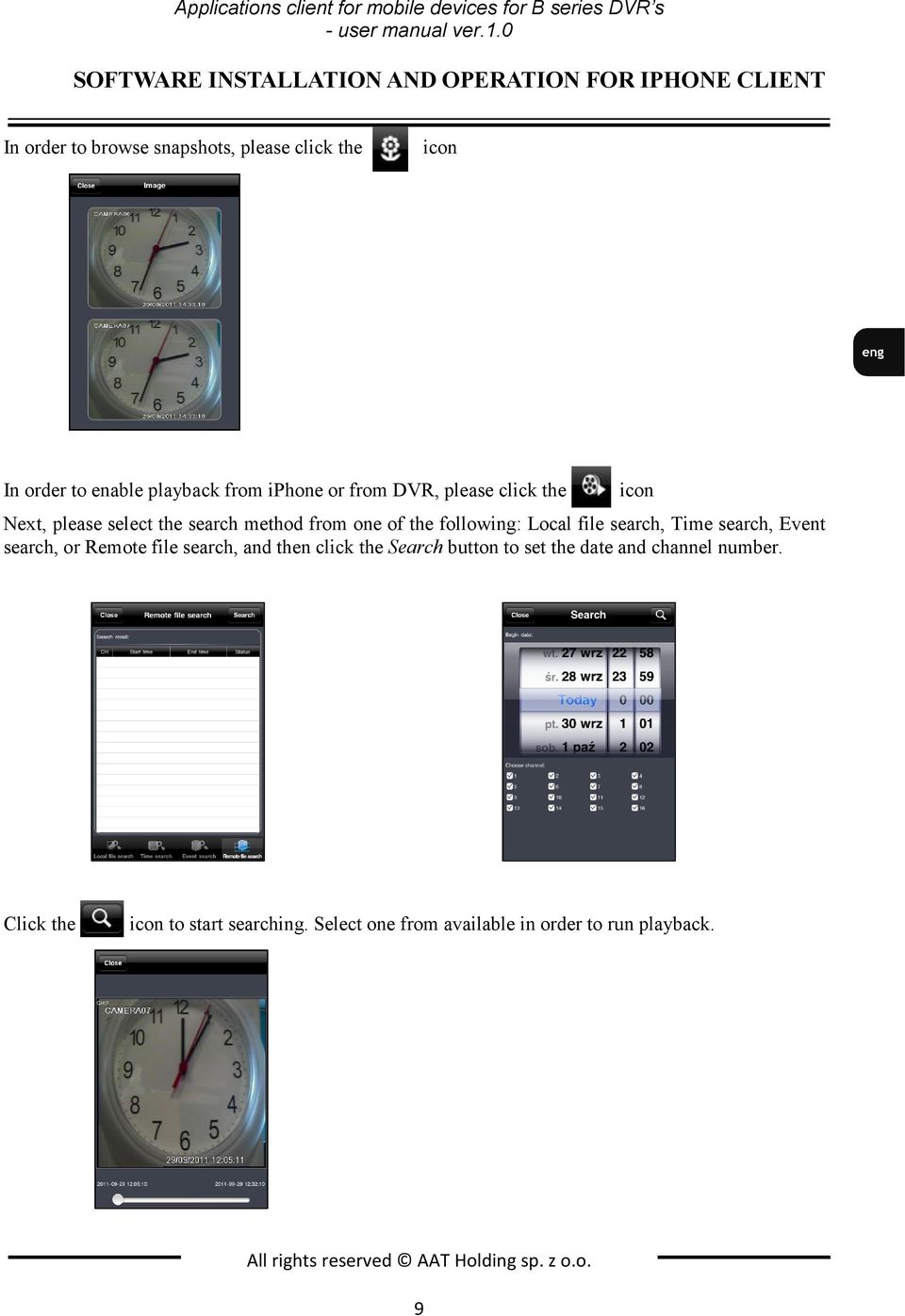 or from DVR, please click the Next, please select the search method from one of the following: Local file search, Time search, Event search, or
