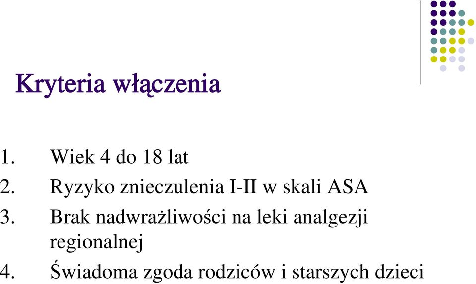 Brak nadwrażliwości na leki analgezji