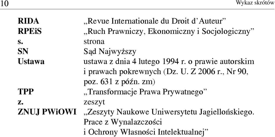 o prawie autorskim i prawach pokrewnych (Dz. U. Z 2006 r., Nr 90, poz. 631 z późn.