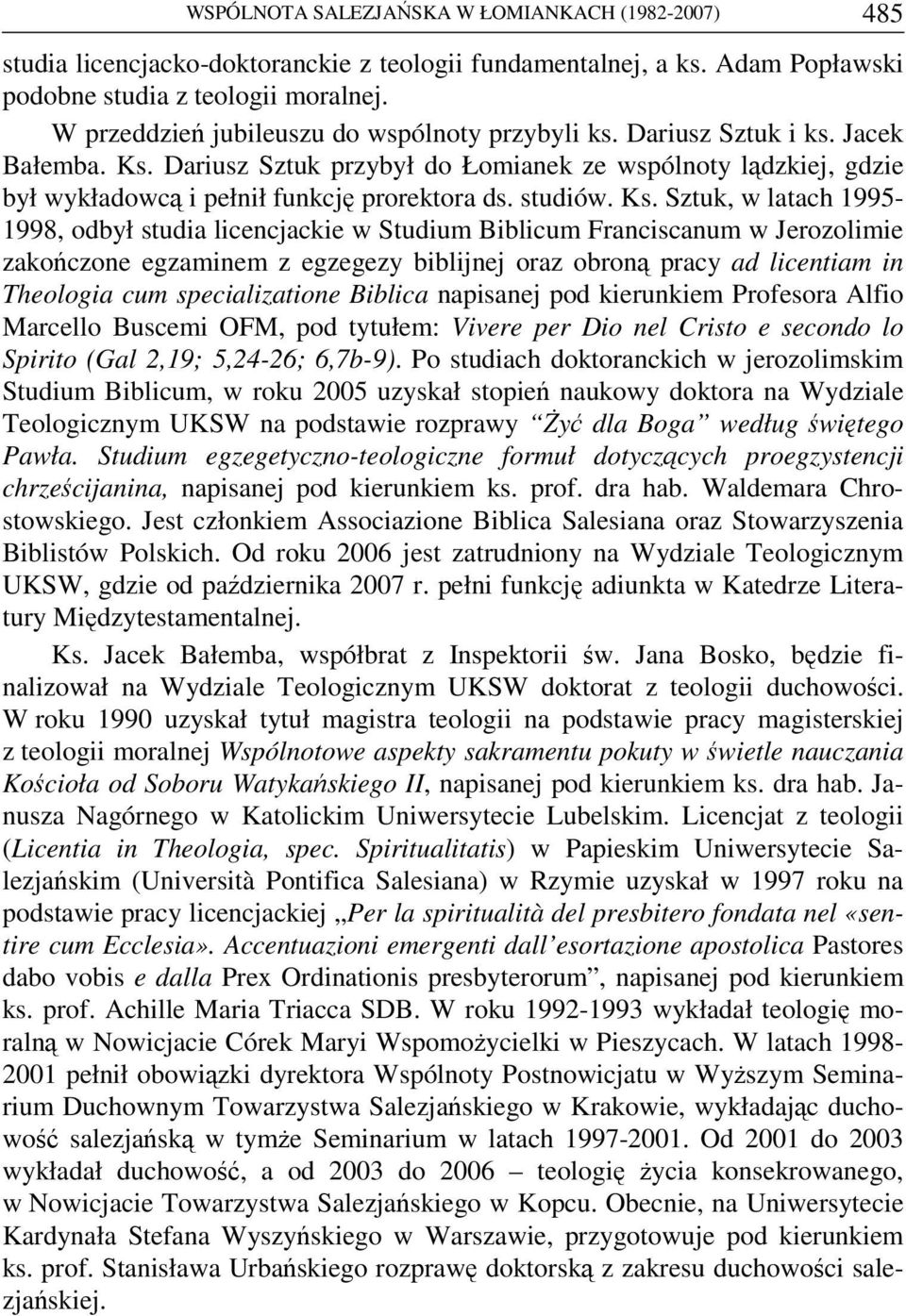 studiów. Ks.