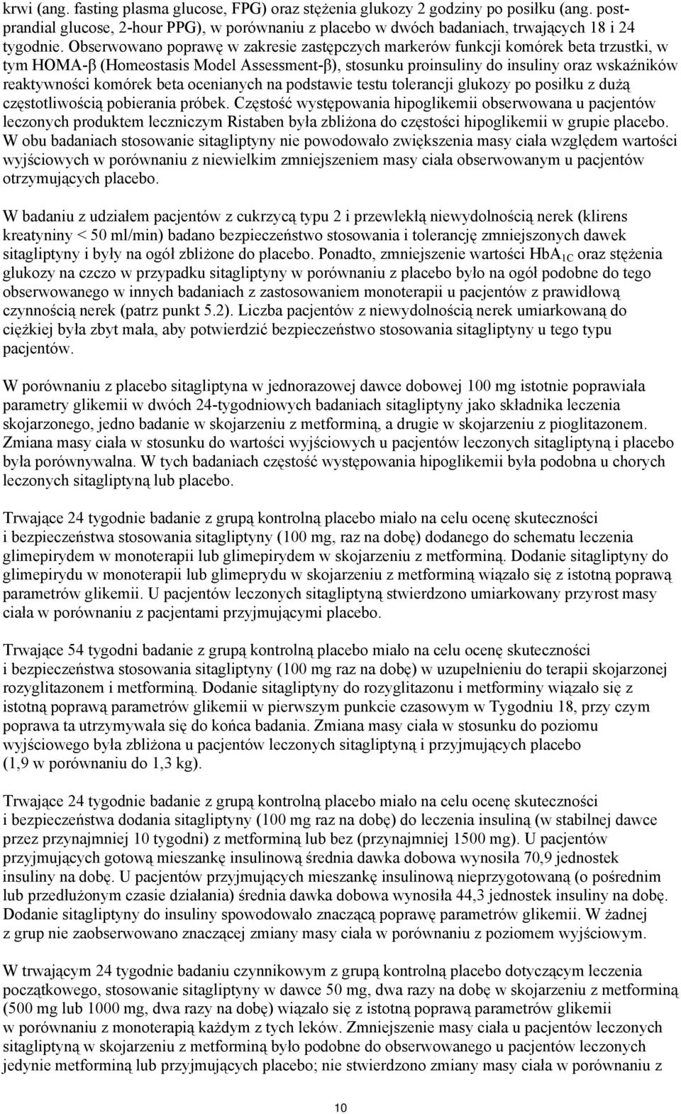 beta ocenianych na podstawie testu tolerancji glukozy po posiłku z dużą częstotliwością pobierania próbek.