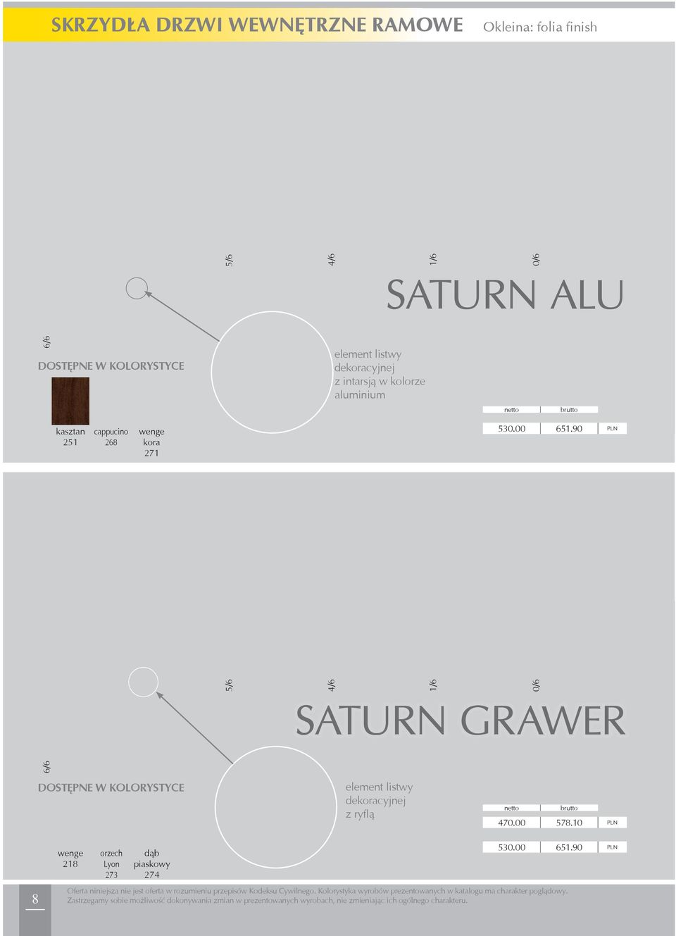 90 PLN 5/6 6/6 4/6 1/6 0/6 SATURN GRAWER element listwy dekoracyjnej z ryflą 470.00 578.