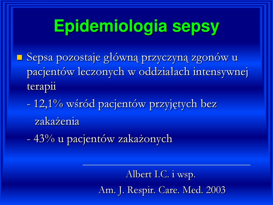 12,1% wśród pacjentów przyjętych bez zakażenia - 43% u
