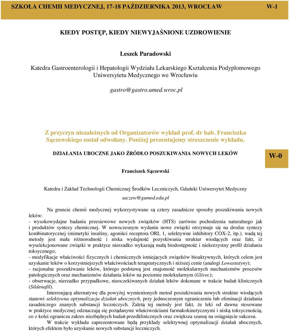 Poniżej prezentujemy streszczenie wykładu.