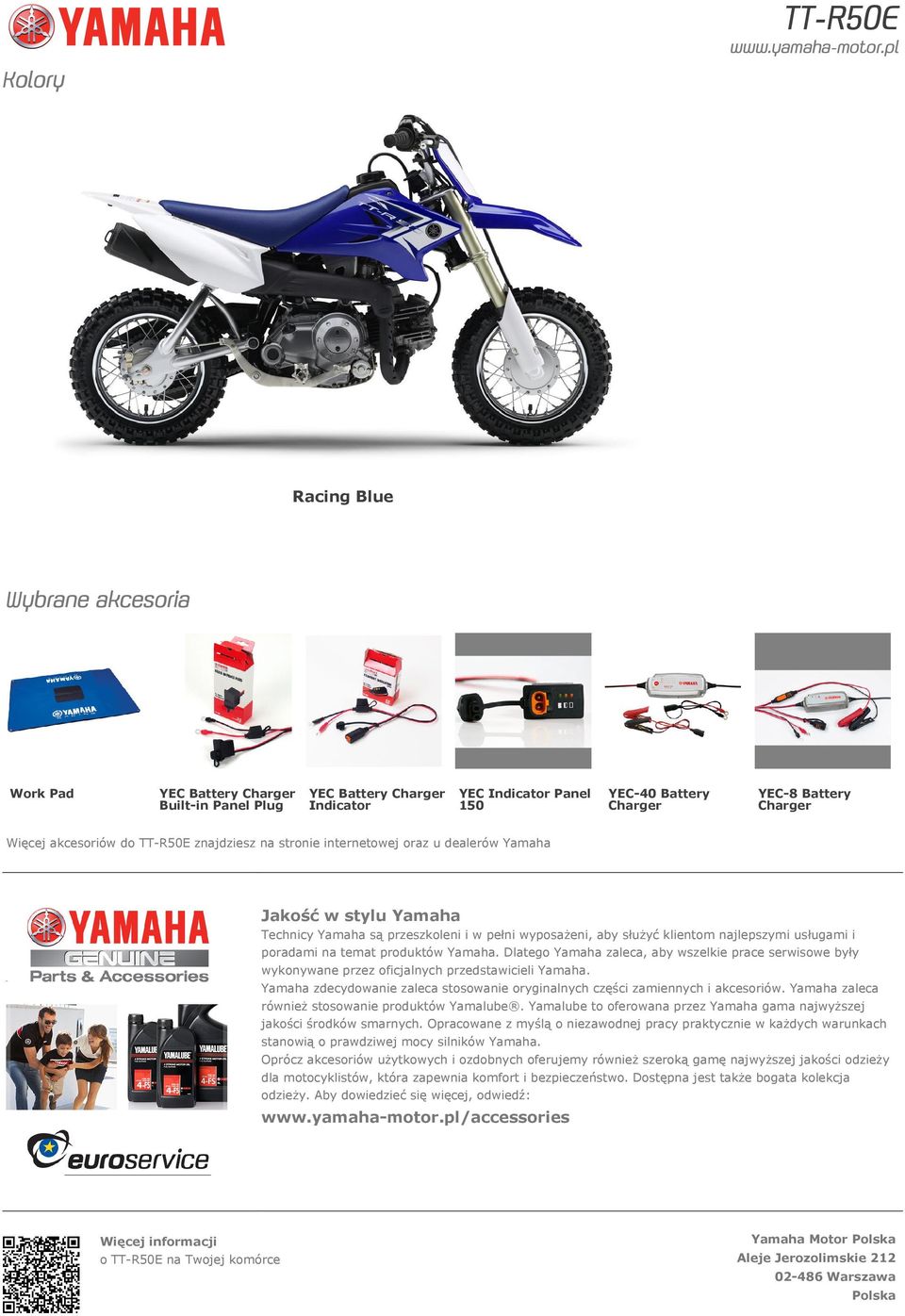 poradami na temat produktów Yamaha. Dlatego Yamaha zaleca, aby wszelkie prace serwisowe były wykonywane przez oficjalnych przedstawicieli Yamaha.