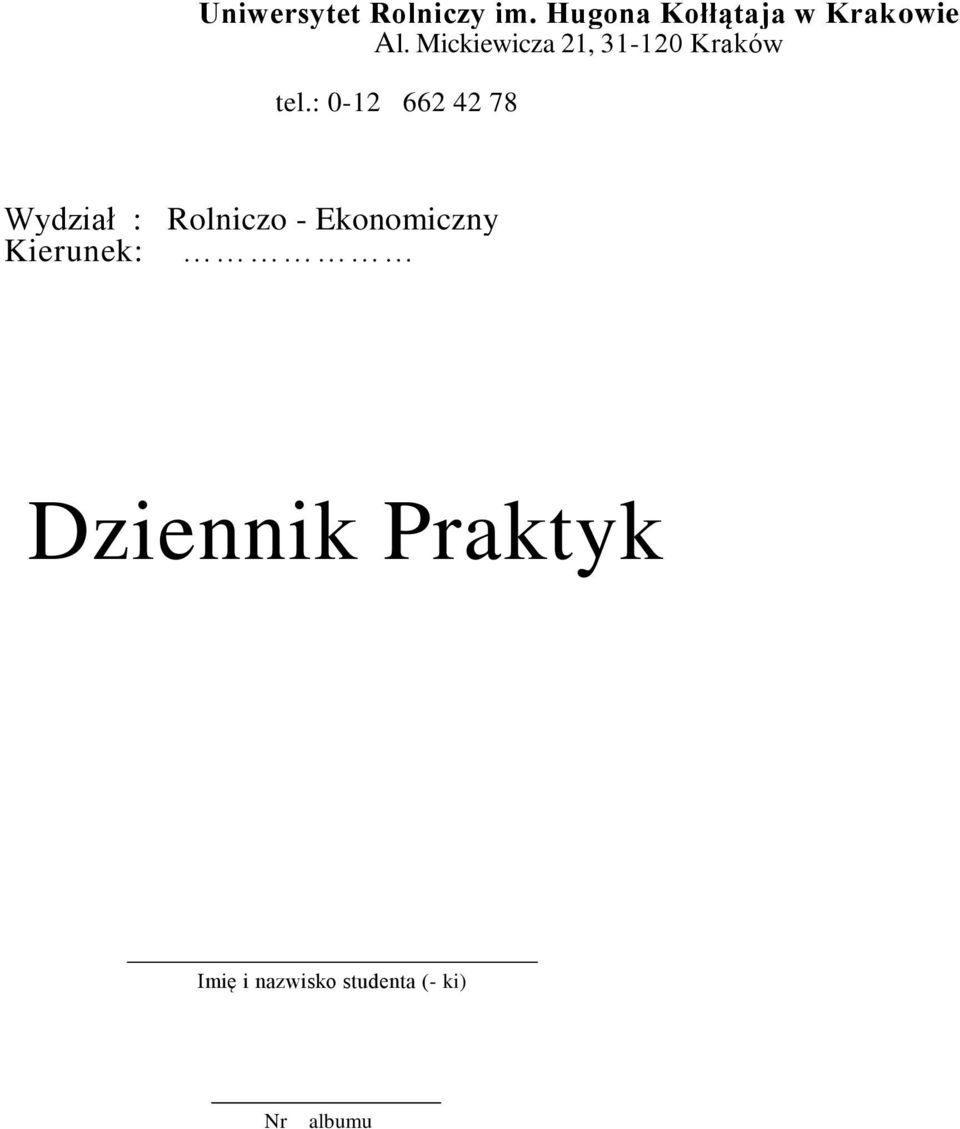 Mickiewicza 21, 31-120 Kraków tel.