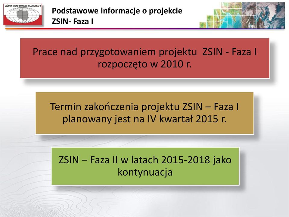 Termin zakończenia projektu ZSIN Faza I planowany jest na IV