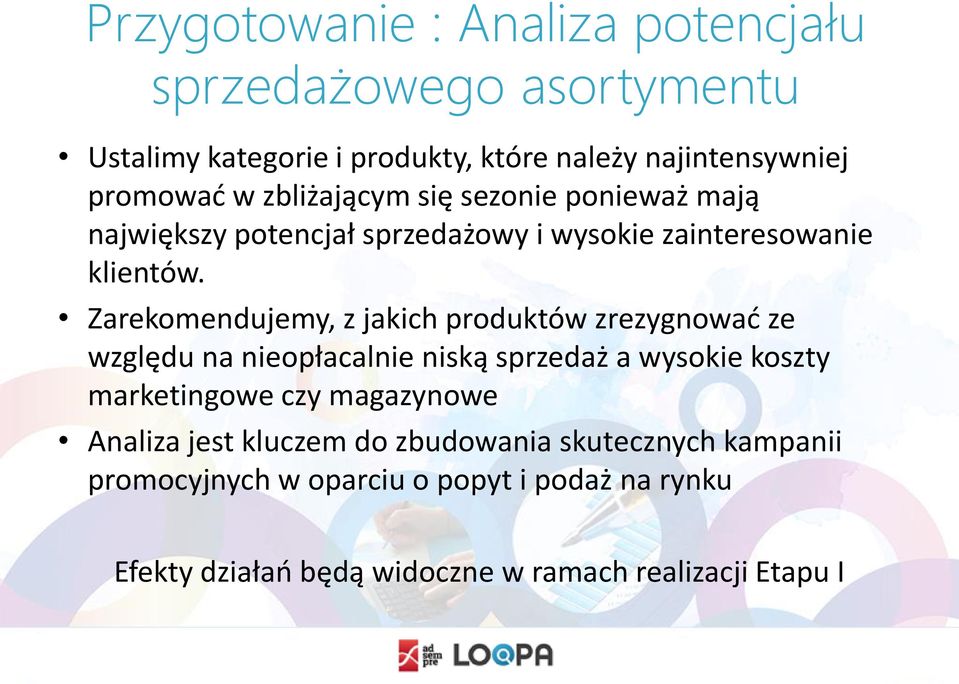 Zarekomendujemy, z jakich produktów zrezygnować ze względu na nieopłacalnie niską sprzedaż a wysokie koszty marketingowe czy