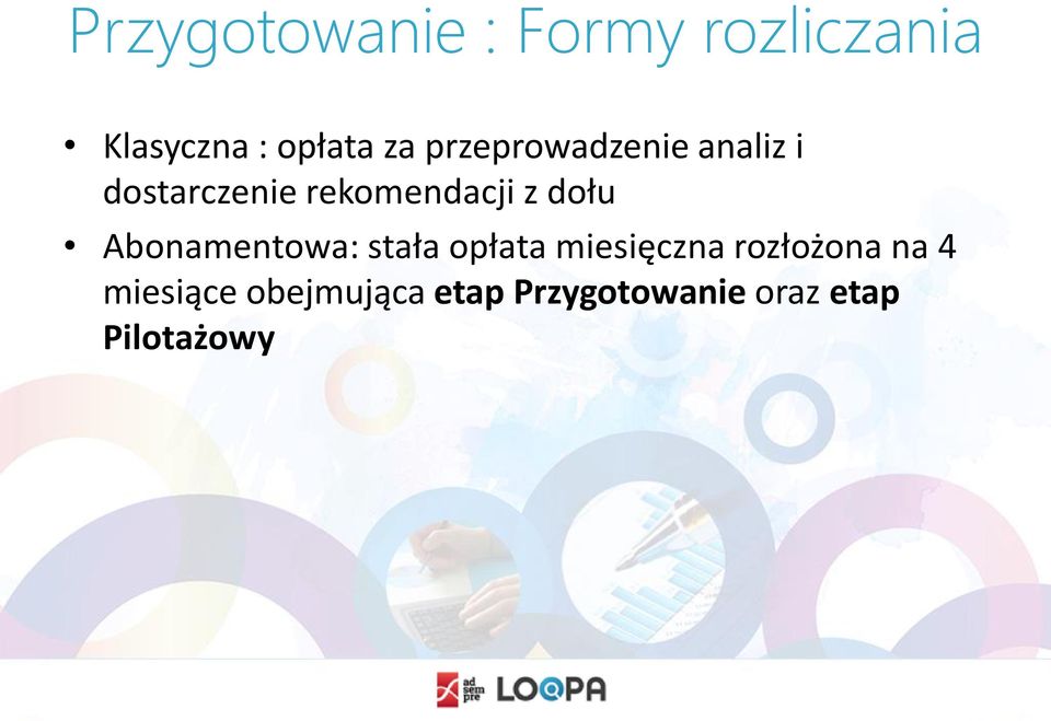 dołu Abonamentowa: stała opłata miesięczna rozłożona na