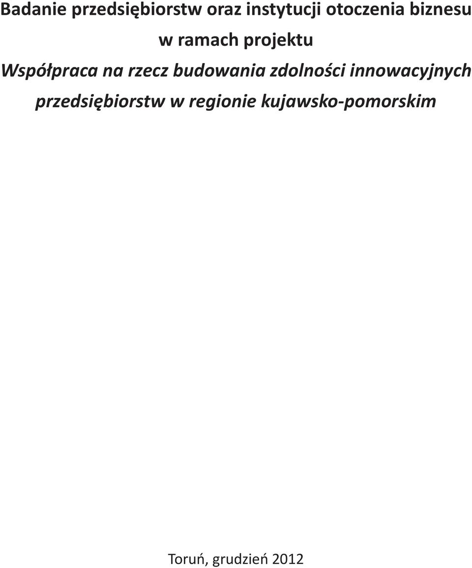 na rzecz budowania zdolności innowacyjnych