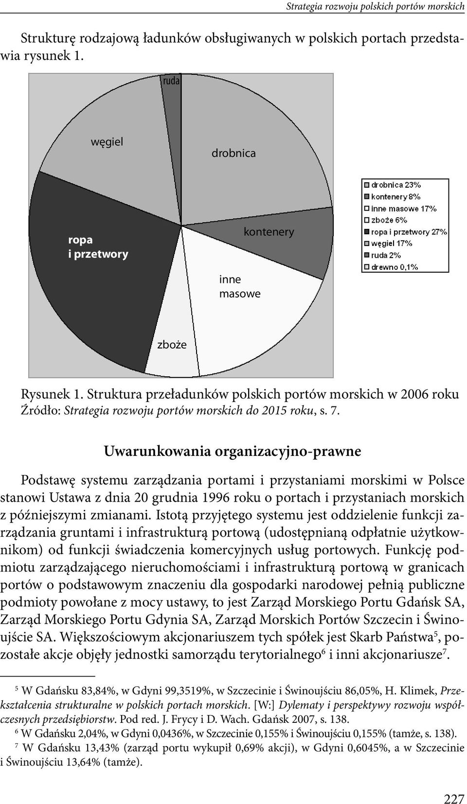i przystaniami morskimi w Polsce stanowi Ustawa z dnia 0 grudnia 1996 roku o portach i przystaniach morskich z późniejszymi zmianami Istotą przyjętego systemu jest oddzielenie funkcji zarządzania