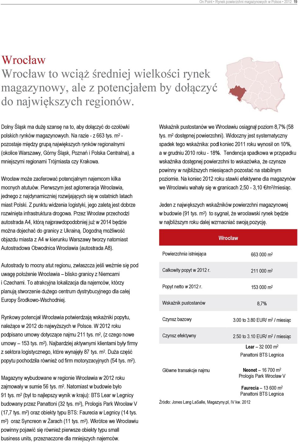 m 2 - pozostaje między grupą największych rynków regionalnymi (okolice Warszawy, Górny Śląsk, Poznań i Polska Centralna), a mniejszymi regionami Trójmiasta czy Krakowa.