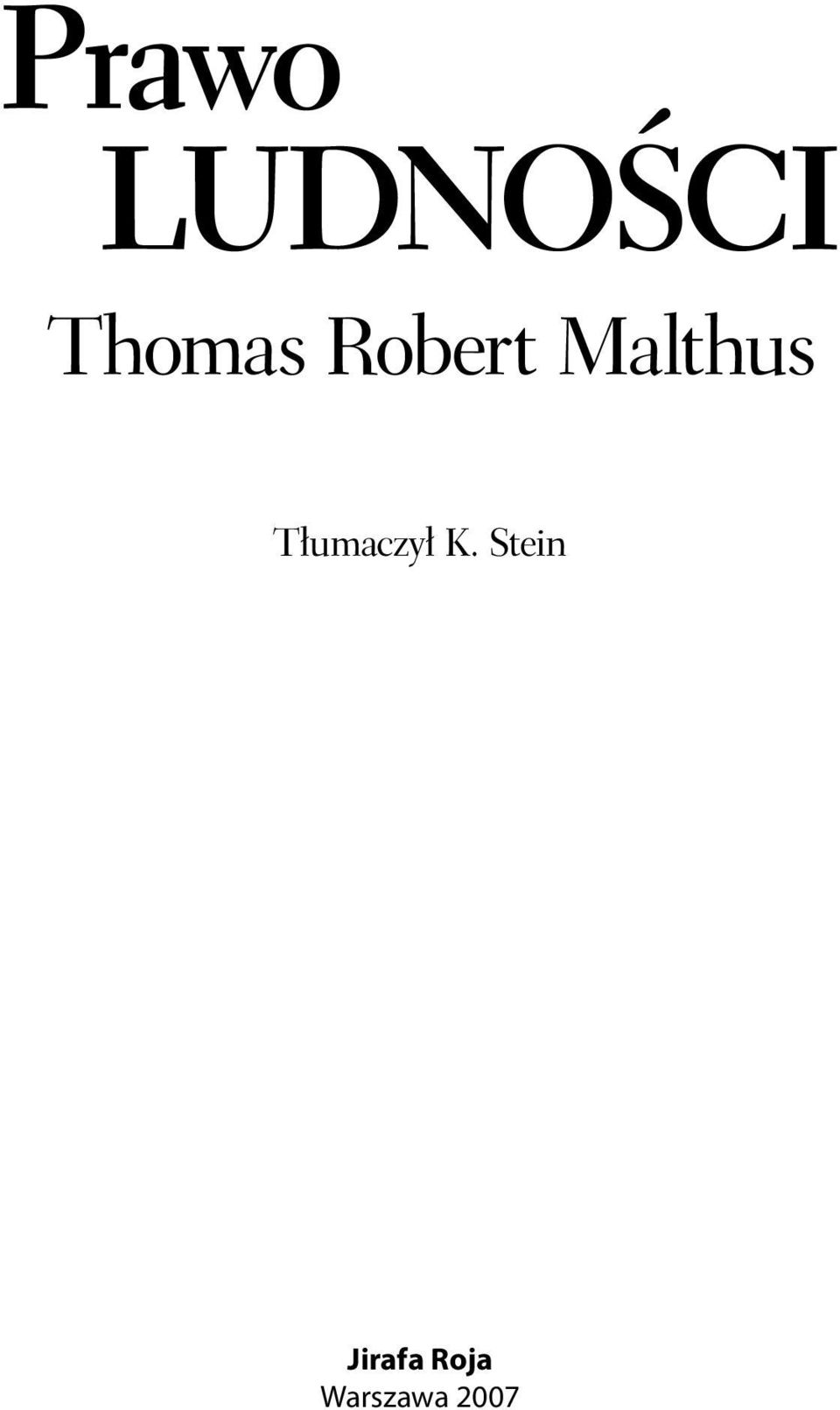 Malthus Tłumaczył K.