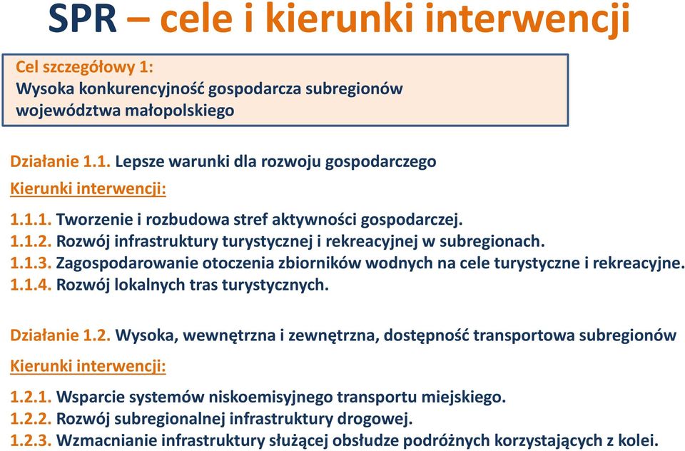 Zagospodarowanie otoczenia zbiorników wodnych na cele turystyczne i rekreacyjne. 1.1.4. Rozwój lokalnych tras turystycznych. Działanie 1.2.