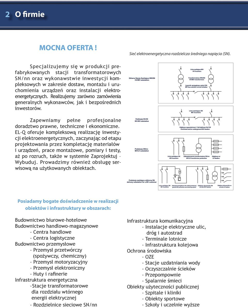 elektroenergetycznych. Realizujemy zarówno zamówienia generalnych wykonawców, jak i bezpośrednich inwestorów. Zapewniamy pełne profesjonalne doradztwo prawne, techniczne i ekonomiczne.