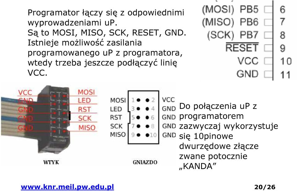 Istnieje możliwość zasilania programowanego up z programatora, wtedy trzeba jeszcze
