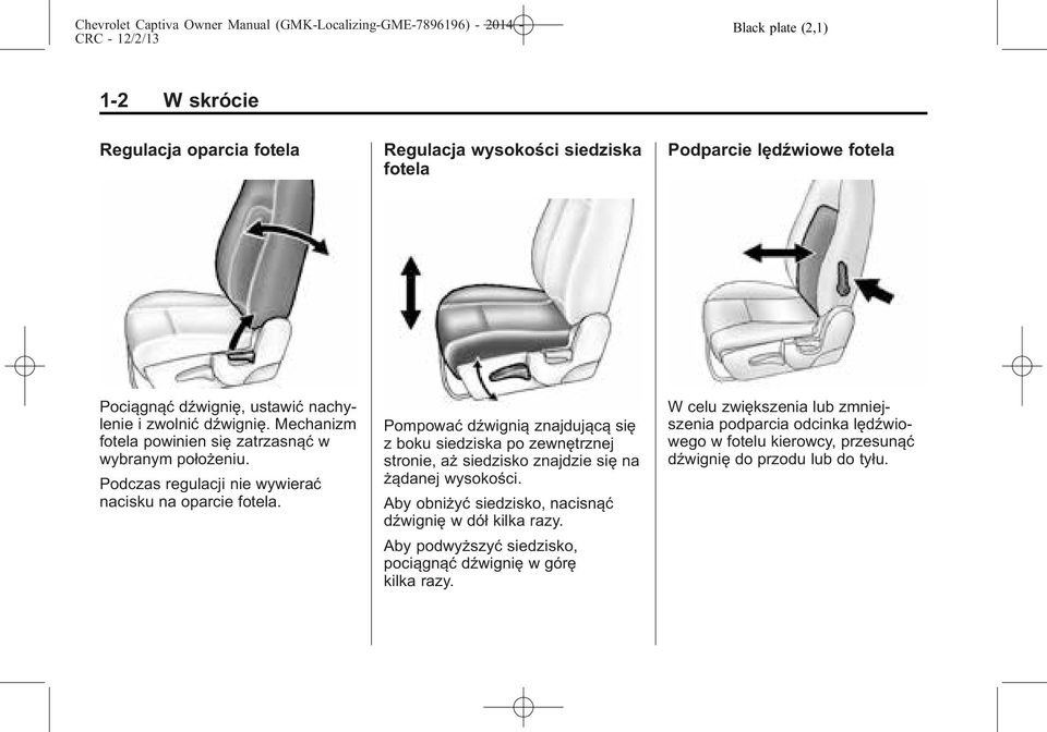 2014 Instrukcja Obsługi Chevrolet Captiva M - Pdf Darmowe Pobieranie