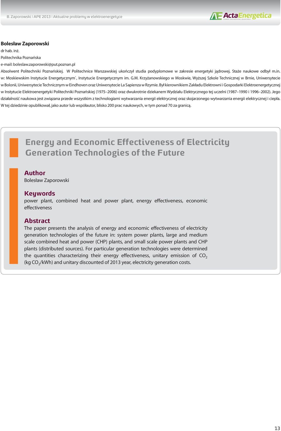 skiewskim Instytucie Energetycznym`, Instytucie Energetycznym im. G.M.