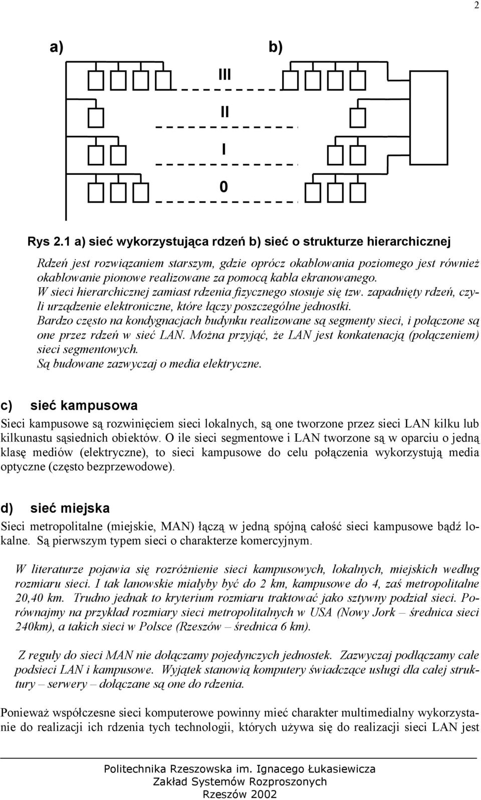 ekranowanego. W sieci hierarchicznej zamiast rdzenia fizycznego stosuje się tzw. zapadnięty rdzeń, czyli urządzenie elektroniczne, które łączy poszczególne jednostki.