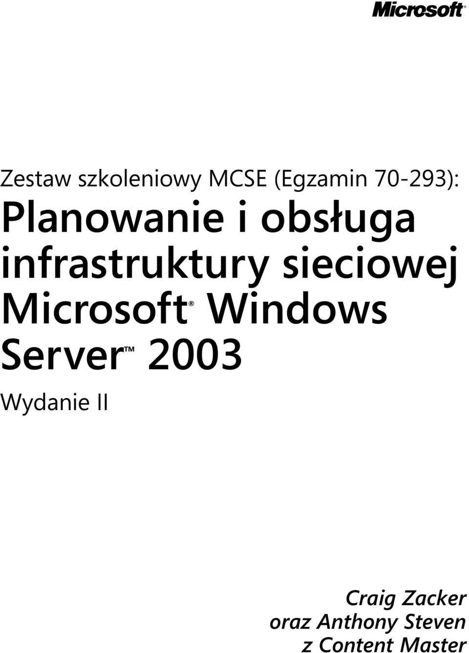 sieciowej Microsoft Windows ServerTM 2003