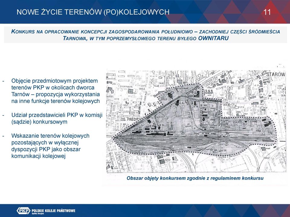propozycja wykorzystania na inne funkcje terenów kolejowych - Udział przedstawicieli PKP w komisji (sądzie) konkursowym - Wskazanie