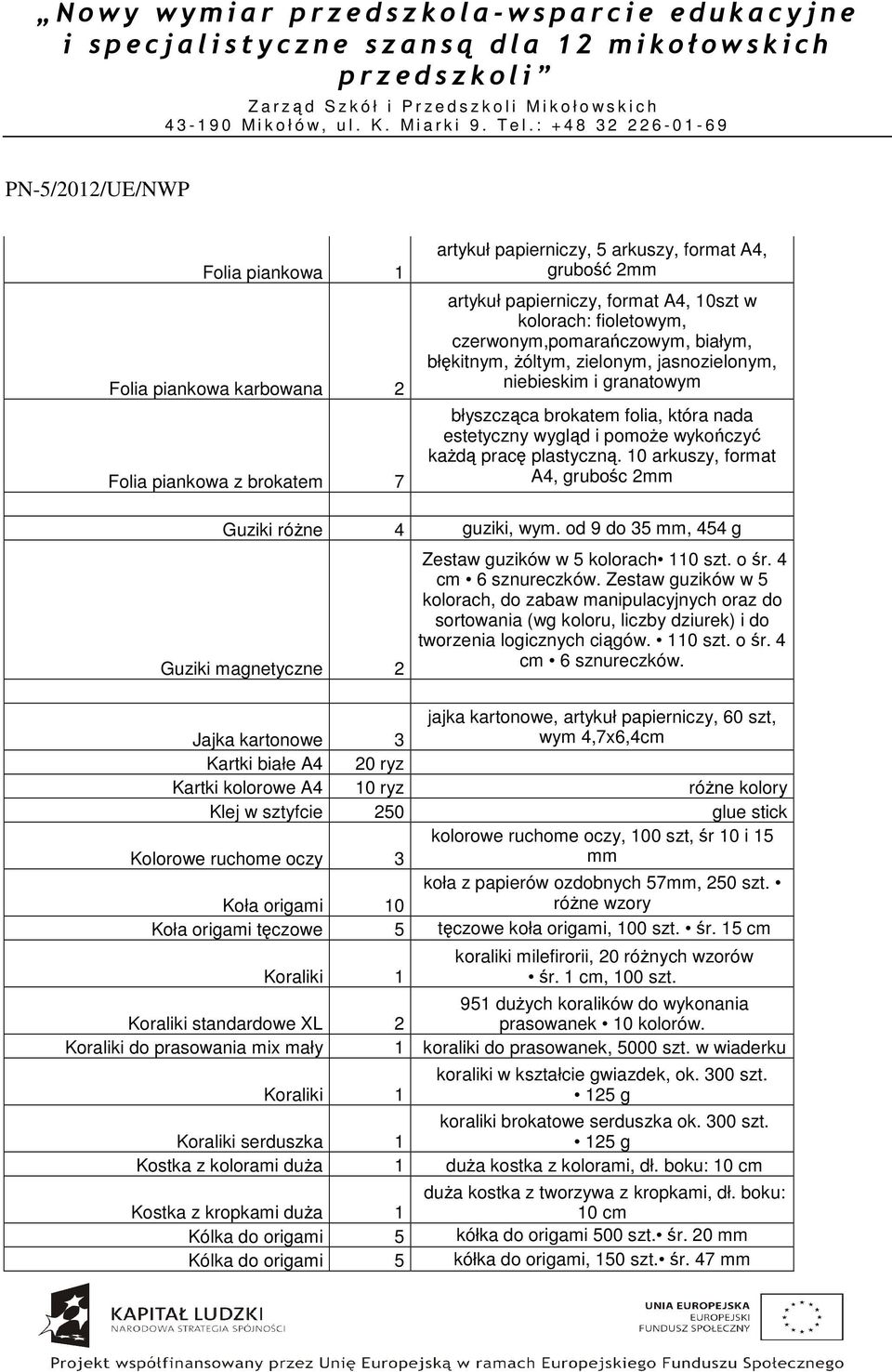 10 arkuszy, format A4, grubośc 2mm Guziki różne 4 guziki, wym. od 9 do 35 mm, 454 g Guziki magnetyczne 2 Zestaw guzików w 5 kolorach 110 szt. o śr. 4 cm 6 sznureczków.