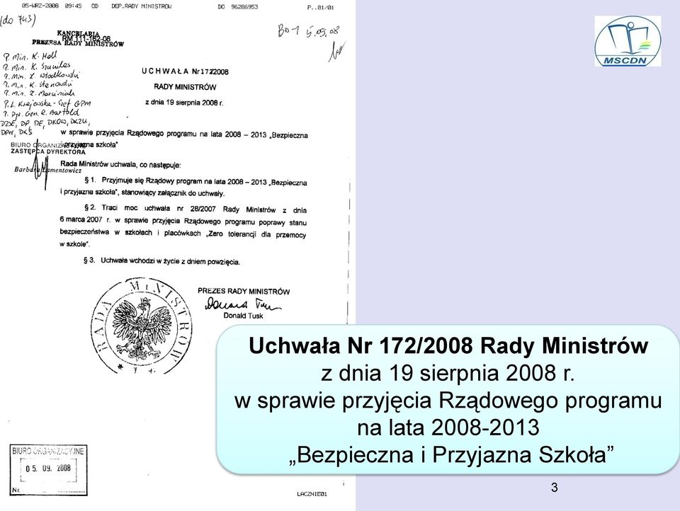 w sprawie przyjęcia Rządowego