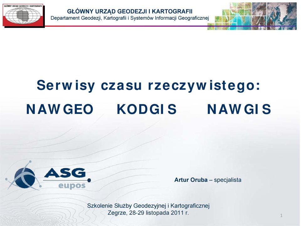 rzeczywistego: NAWGEO KODGIS NAWGIS Artur Oruba specjalista