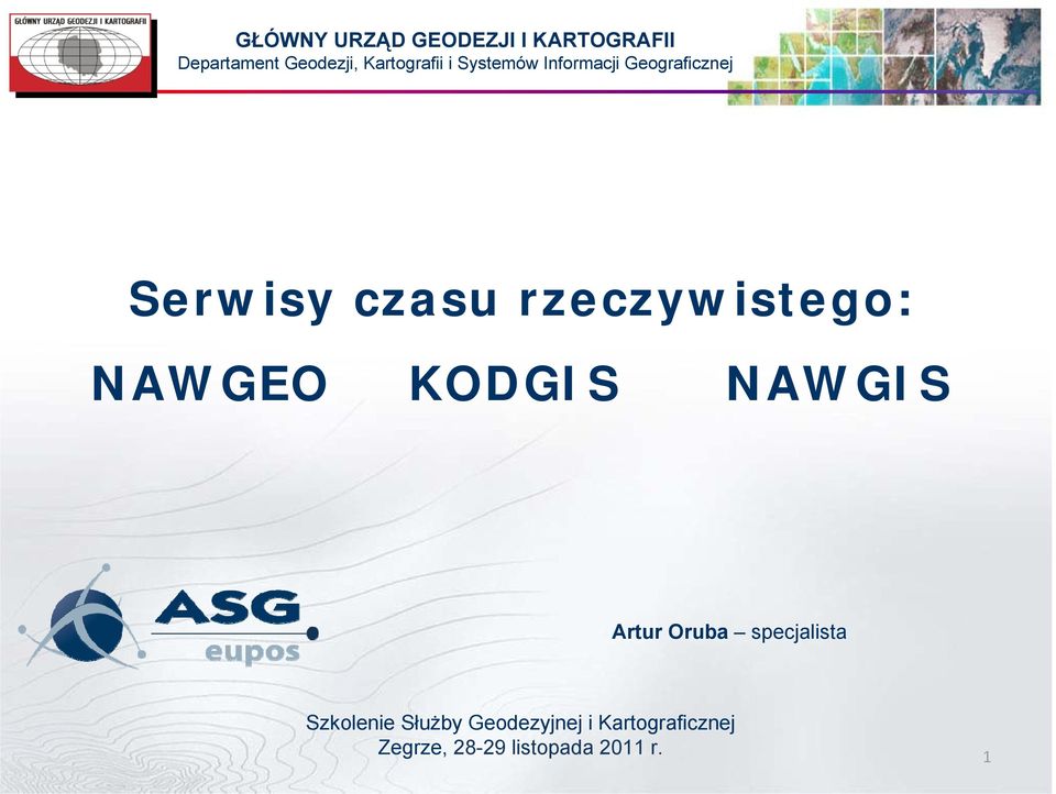 rzeczywistego: NAWGEO KODGIS NAWGIS Artur Oruba specjalista