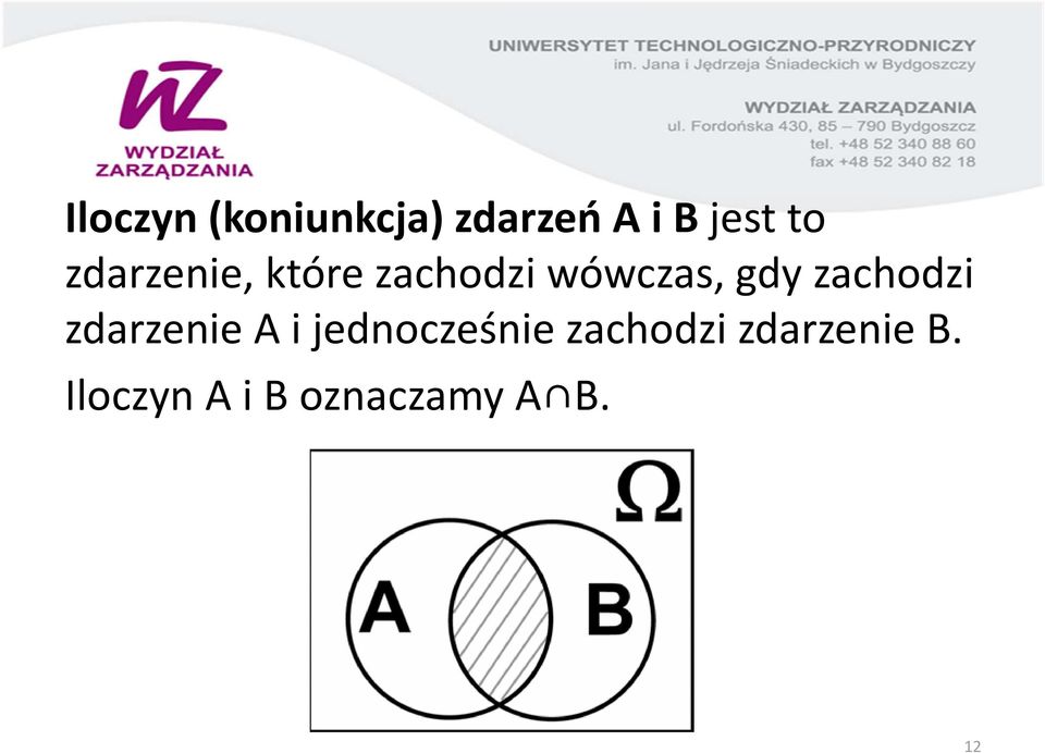 zachodzi zdarzenie A i jednocześnie