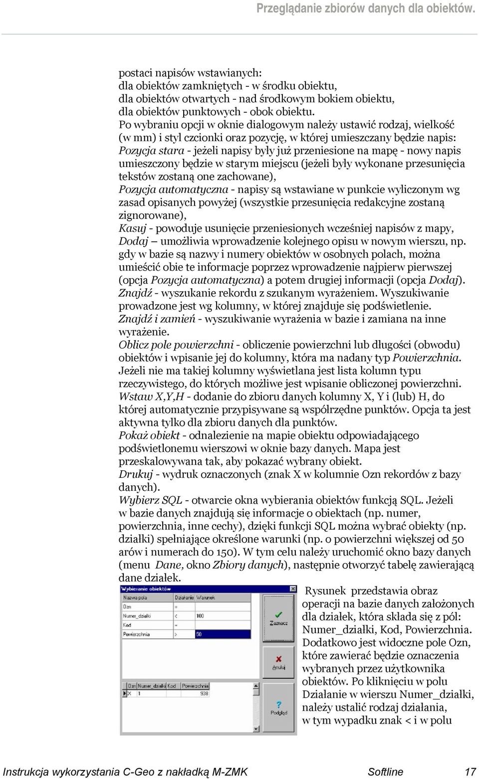 Po wybraniu opcji w oknie dialogowym należy ustawić rodzaj, wielkość (w mm) i styl czcionki oraz pozycję, w której umieszczany będzie napis: Pozycja stara - jeżeli napisy były już przeniesione na