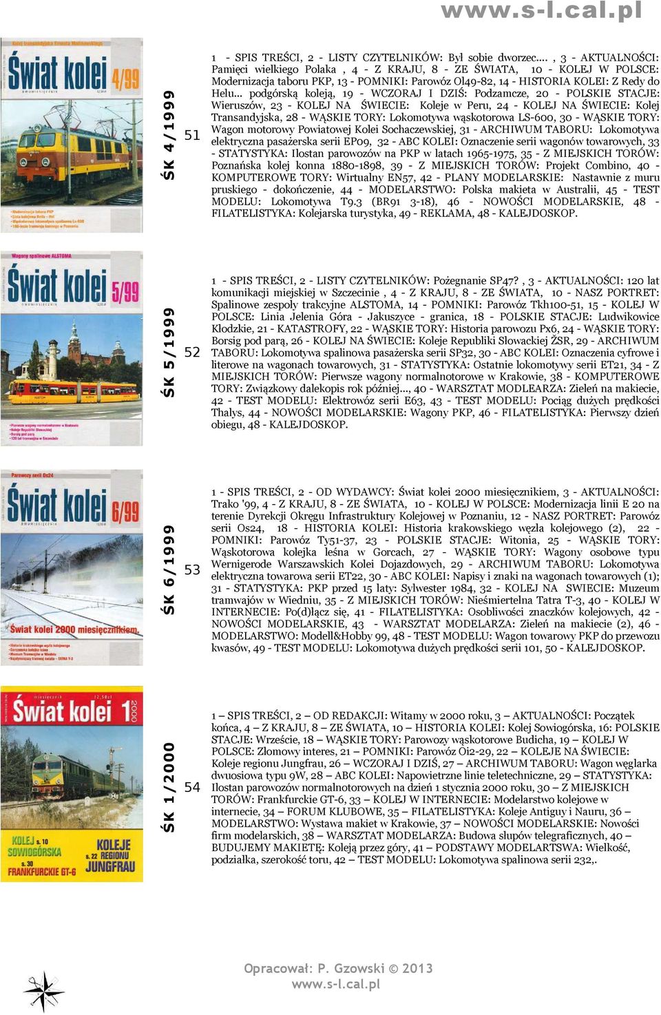 .. podgórską koleją, 19 - WCZORAJ I DZIŚ: Podzamcze, 20 - POLSKIE STACJE: Wieruszów, 23 - KOLEJ NA ŚWIECIE: Koleje w Peru, 24 - KOLEJ NA ŚWIECIE: Kolej Transandyjska, 28 - WĄSKIE TORY: Lokomotywa