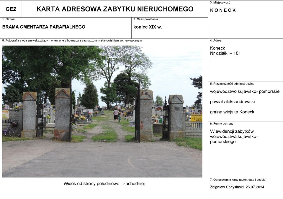 Koneck Nr działki 181 województwo