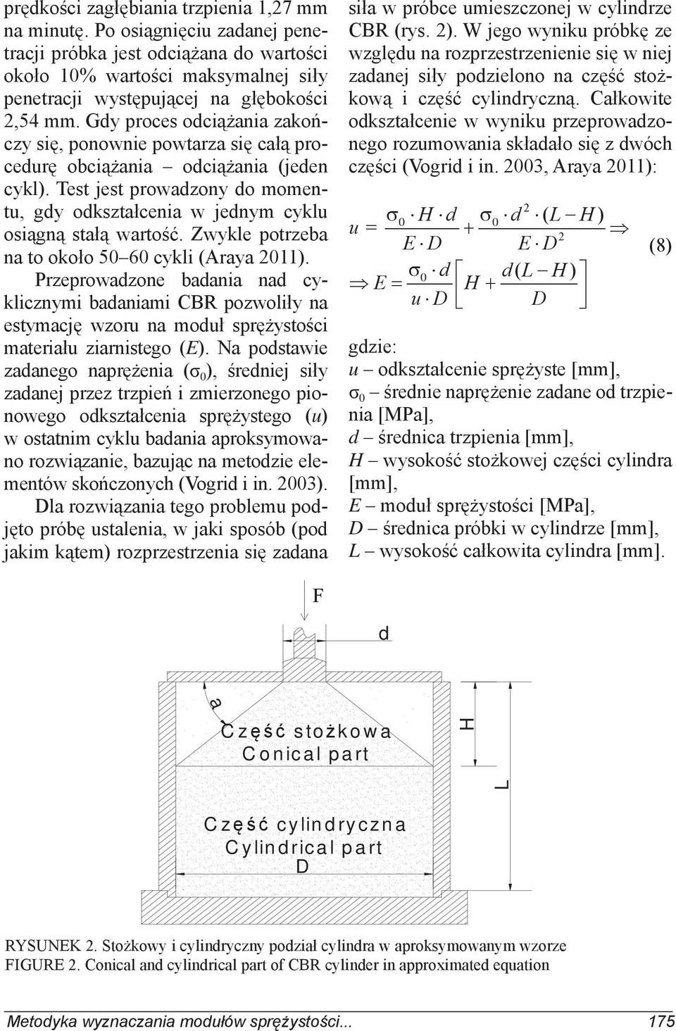 Gdy proces odciążania zakończy się, ponownie powtarza się całą procedurę obciążania odciążania (jeden cykl). Test jest prowadzony do momentu, gdy odkształcenia w jednym cyklu osiągną stałą wartość.