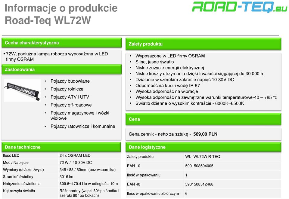 utrzymania dzięki trwałości sięgającej do 30 000 h Działanie w szerokim zakresie napięć 10-30V DC Odporność na kurz i wodę IP-67 Wysoka odporność na wibracje Wysoka odporność na zewnętrzne warunki