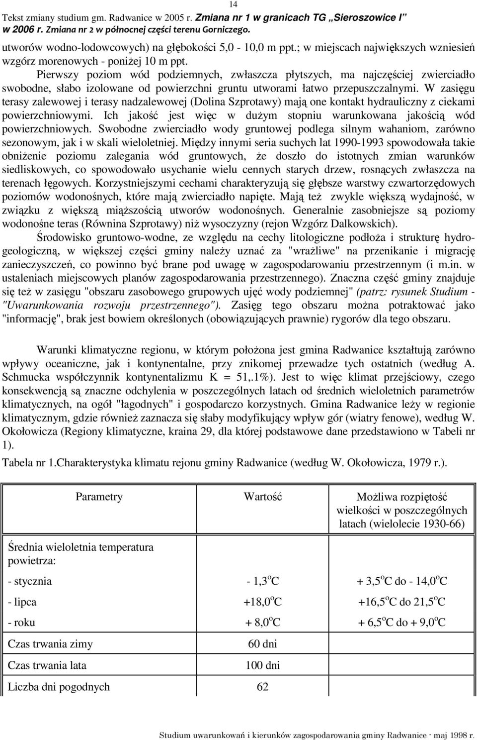 W zasięgu terasy zalewowej i terasy nadzalewowej (Dolina Szprotawy) mają one kontakt hydrauliczny z ciekami powierzchniowymi.