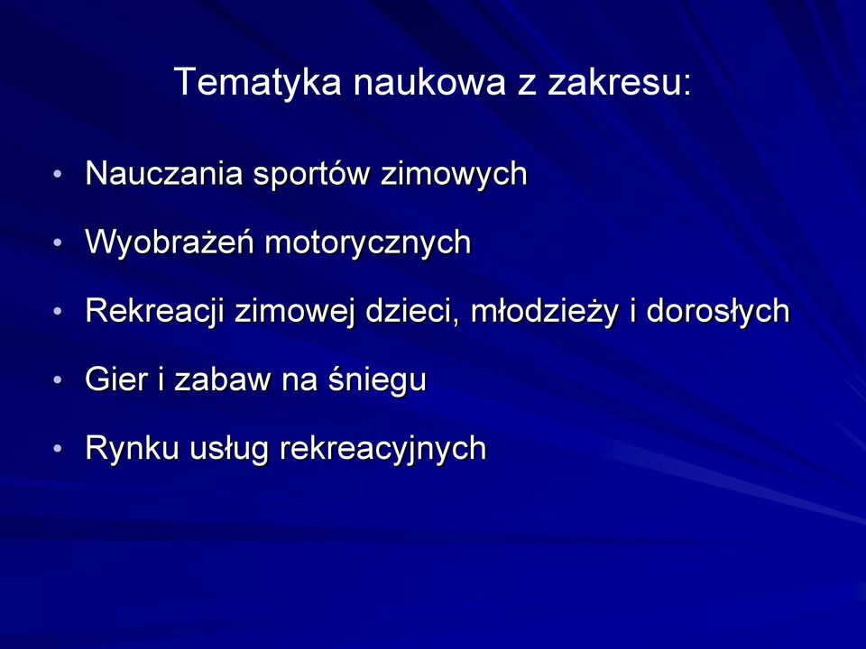 Rekreacji zimowej dzieci, młodzieży i