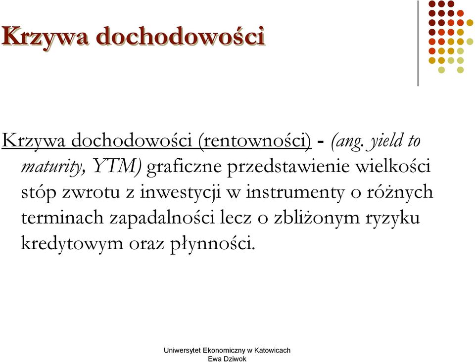 stóp zwrotu z inwestycji w instrumenty o różnych terminach